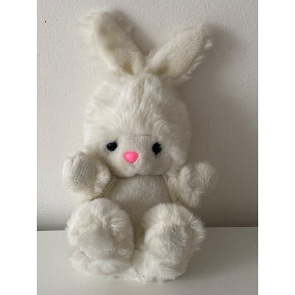 White Bunny Plush Lovey sitting holiday 12 inches unisex - Picture 1 of 9